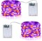 2 Pack Orange Purple Halloween Lights,16.4Ft 50 LED 2 Modes Twinkle Fairy Lights Battery Operated Lights for Halloween Decorations